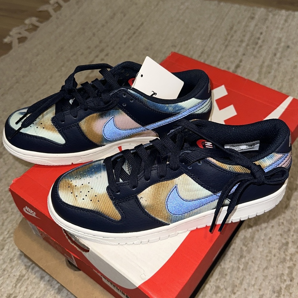 Nike Drunk Low SE (gs) Graffiti Navy 6 Youth 7.5 Women